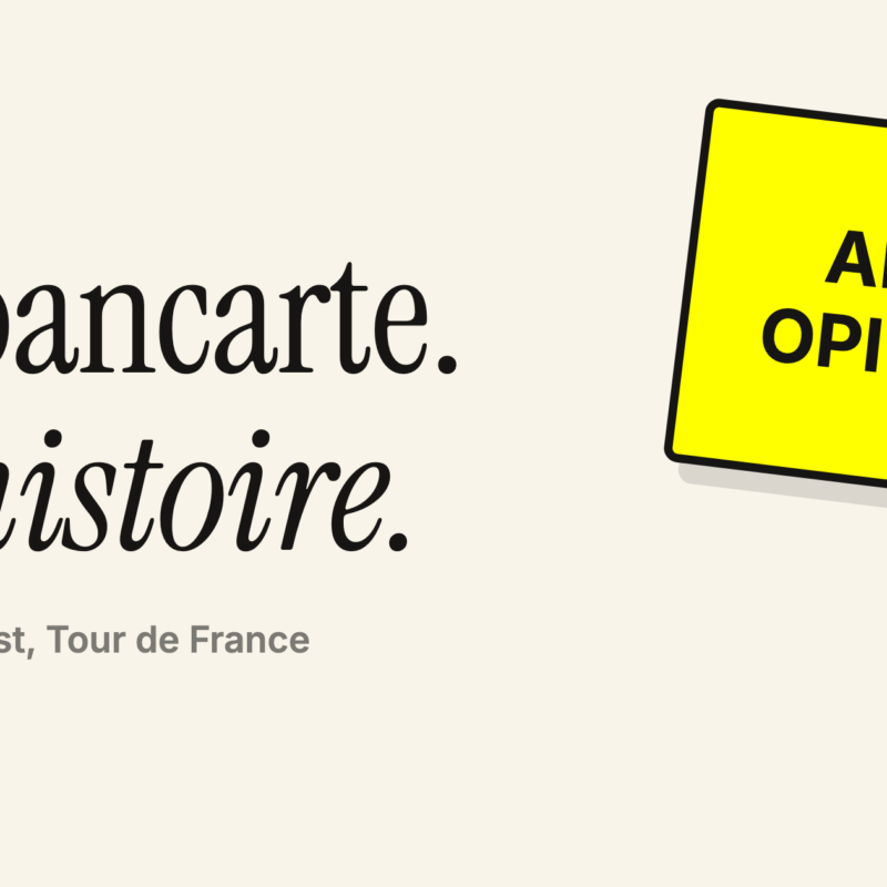 Pancarte jaune Allez Opi-Omi, 26 juin 2021, Tour de France à Brest