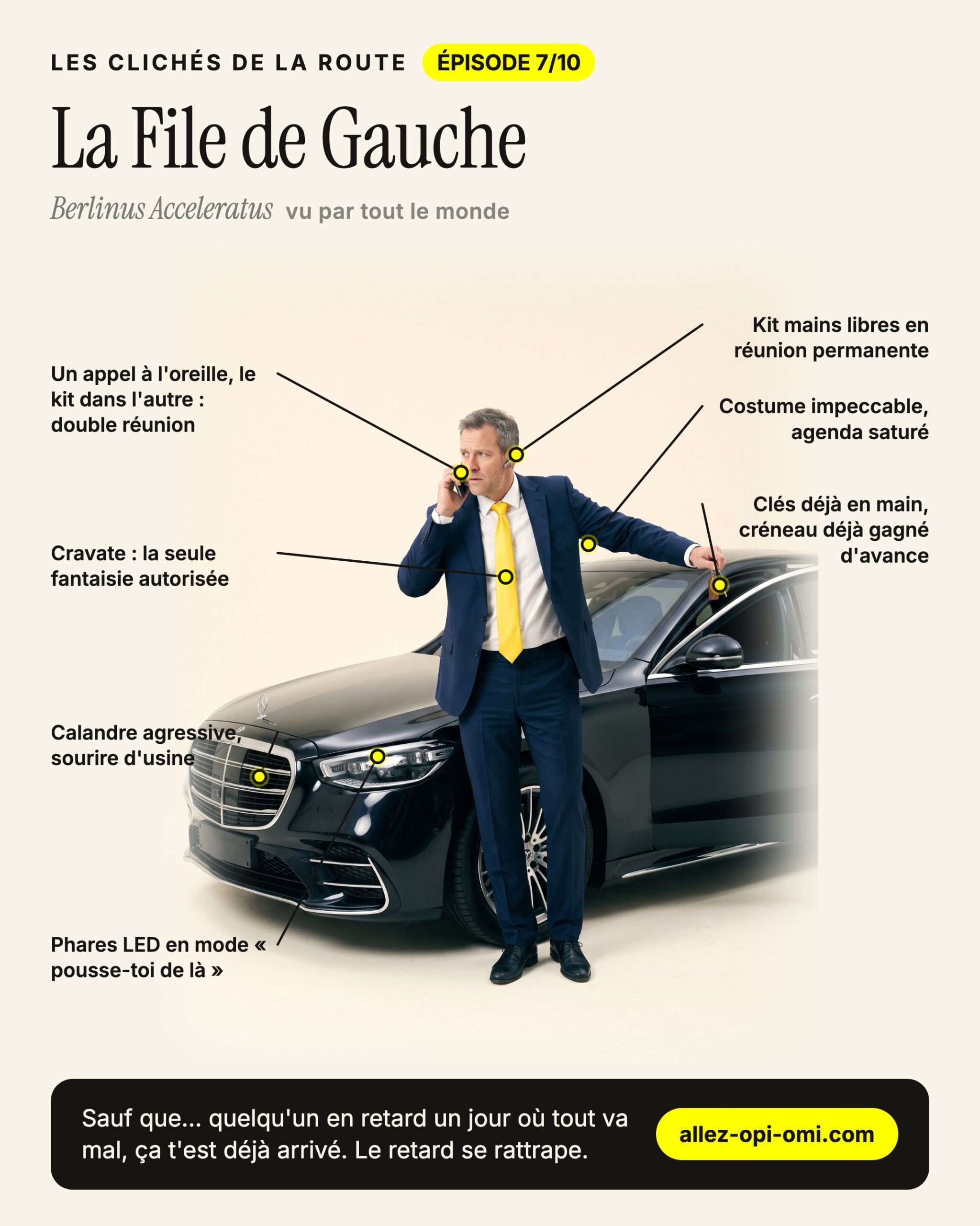 Fiche illustrée du cliché « La File de Gauche », ses signes distinctifs annotés